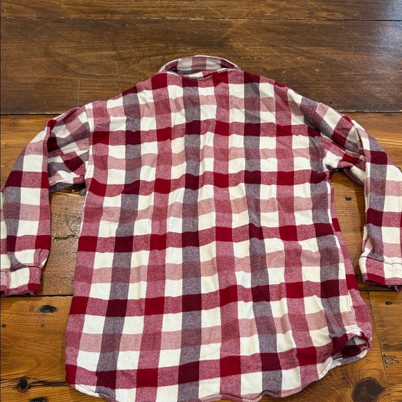 Zara Kids Red and White Plaid Button Down Flannel 100% Cotton Shirt Size 13 14 - Picture 9 of 9